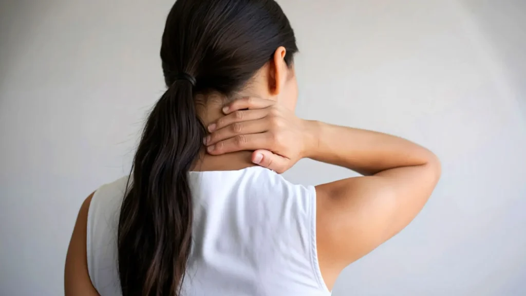 Mujer con dolor de cuello